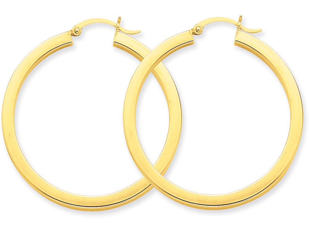 FJC Finejewelers 14k Yellow Gold 3mm Polished Square Hoop Earrings