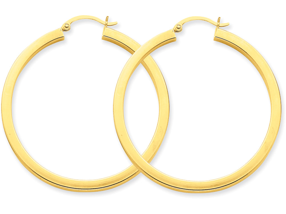 FJC Finejewelers 14k Yellow Gold 3mm Polished Square Hoop Earrings