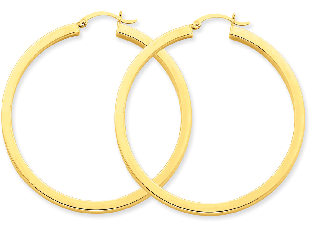 FJC Finejewelers 14k Yellow Gold 3mm Polished Square Hoop Earrings