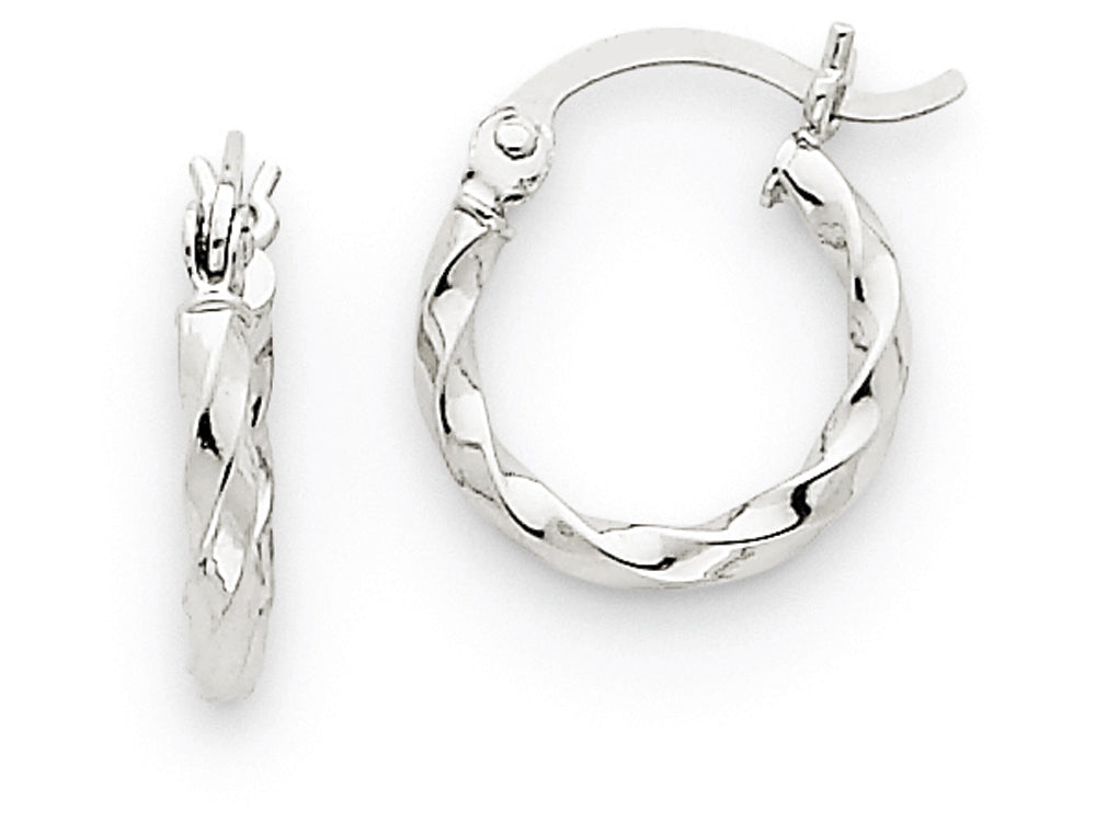 FJC Finejewelers 14k White Gold Twist Polished Hoop Earring