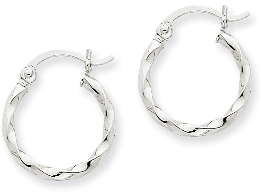 FJC Finejewelers 14k White Gold Twist Polished Hoop Earring