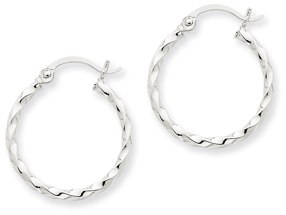 FJC Finejewelers 14k White Gold Twist Polished Hoop Earring