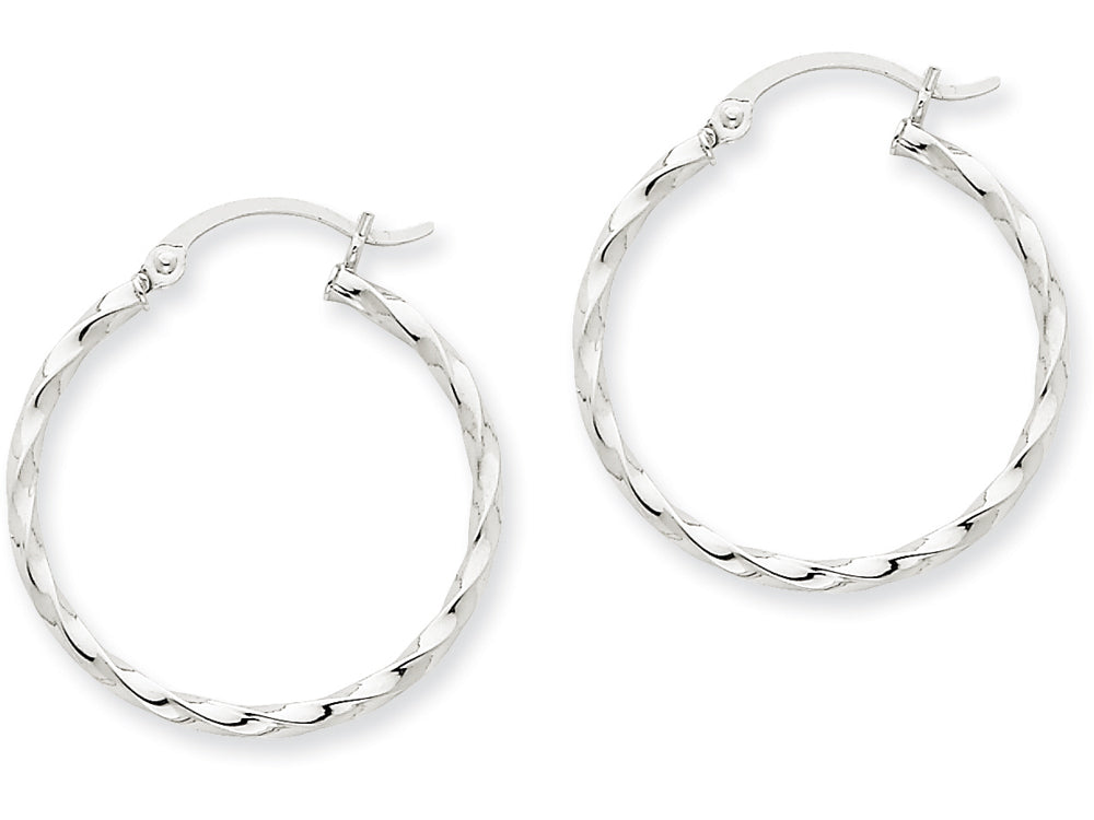 FJC Finejewelers 14k White Gold Twist Polished Hoop Earring
