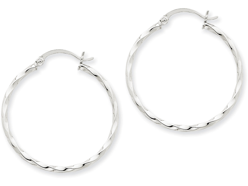 FJC Finejewelers 14k White Gold Twist Polished Hoop Earring
