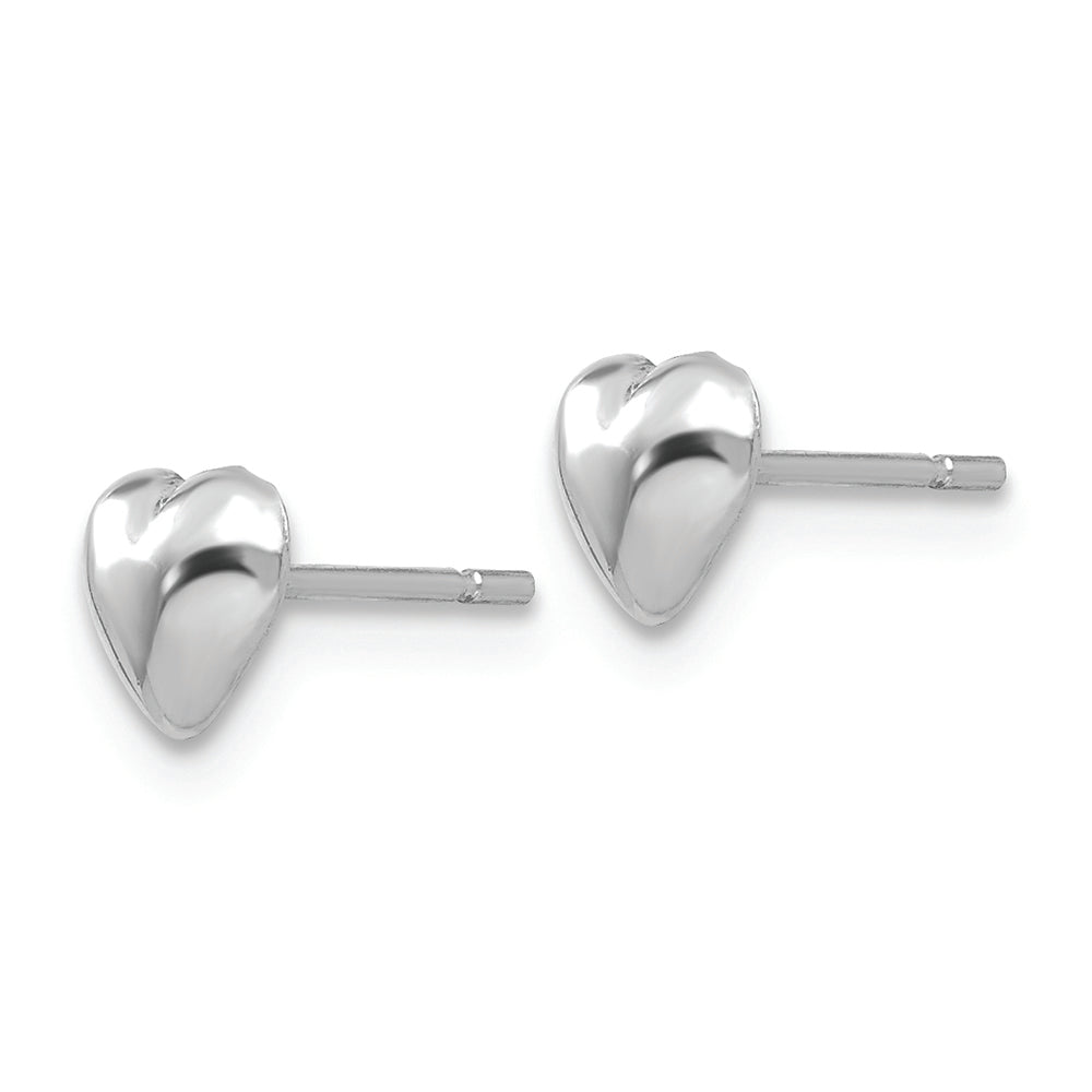 FJC Finejewelers 14k White Gold White Heart Post Earrings(white Gold)