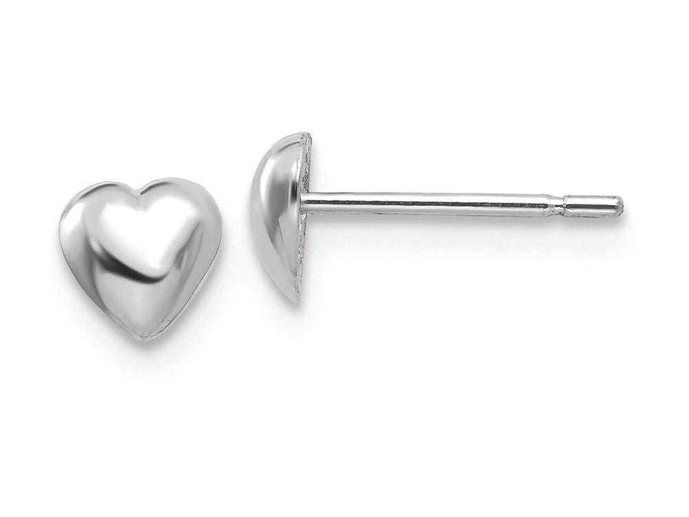 FJC Finejewelers 14k White Gold White Heart Post Earrings(white Gold)