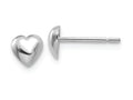 FJC Finejewelers 14k White Gold White Heart Post Earrings(white Gold)