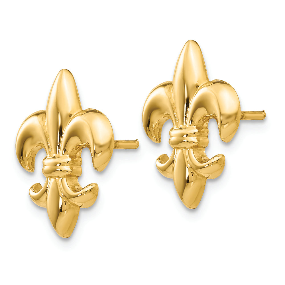 FJC Finejewelers 14k Yellow Gold Small Fleur-de-lis Earrings