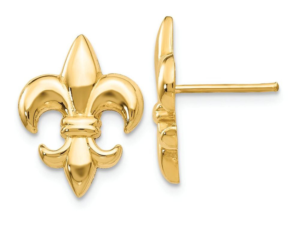 FJC Finejewelers 14k Yellow Gold Small Fleur-de-lis Earrings