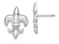 FJC Finejewelers 14k White Gold White Small Fleur-de-lis Post Earrings