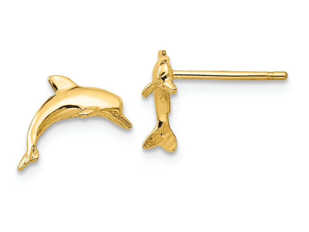 FJC Finejewelers 14k Yellow Gold Dolphin Post Earrings