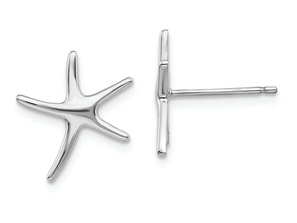 FJC Finejewelers 14k White Gold White Mini Dancing Starfish Post Earrings