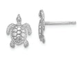 FJC Finejewelers 14k White Gold White Sea Turtle Post Earrings Polish Textured
