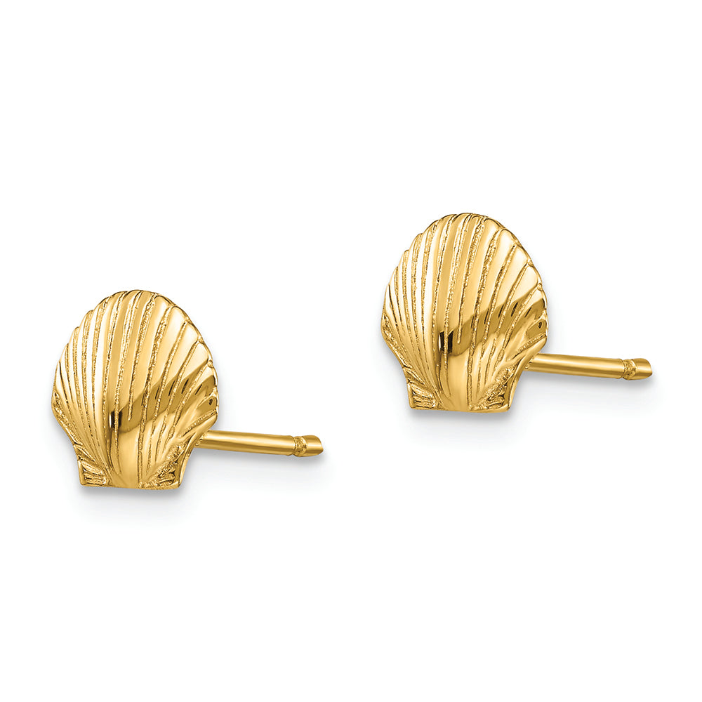 FJC Finejewelers 14k Yellow Gold Mini Scallop Shell Post Earrings
