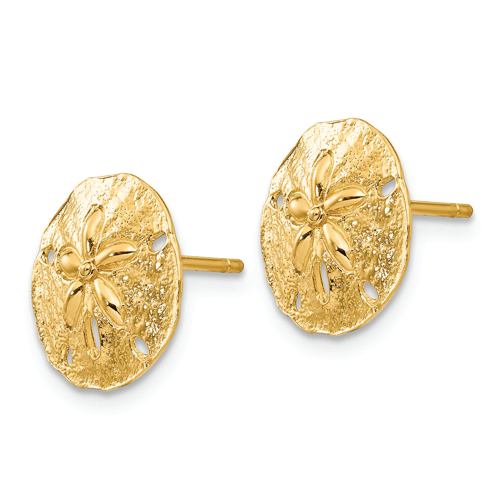 FJC Finejewelers 14k Yellow Gold Sand Dollar Post Earrings