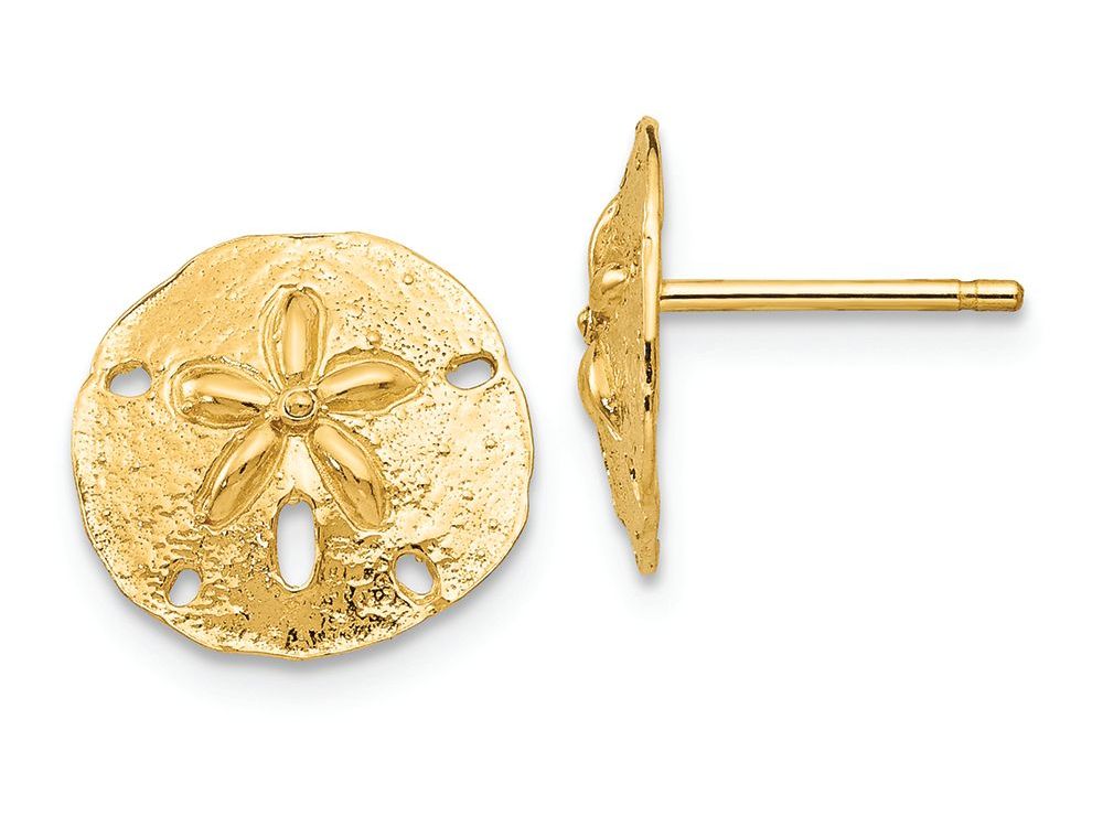 FJC Finejewelers 14k Yellow Gold Sand Dollar Post Earrings