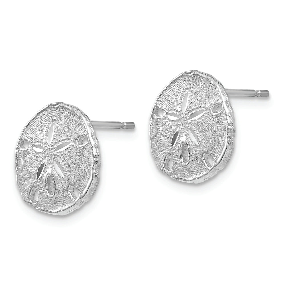 FJC Finejewelers 14k White Gold White Sand Dollarpost Earrings