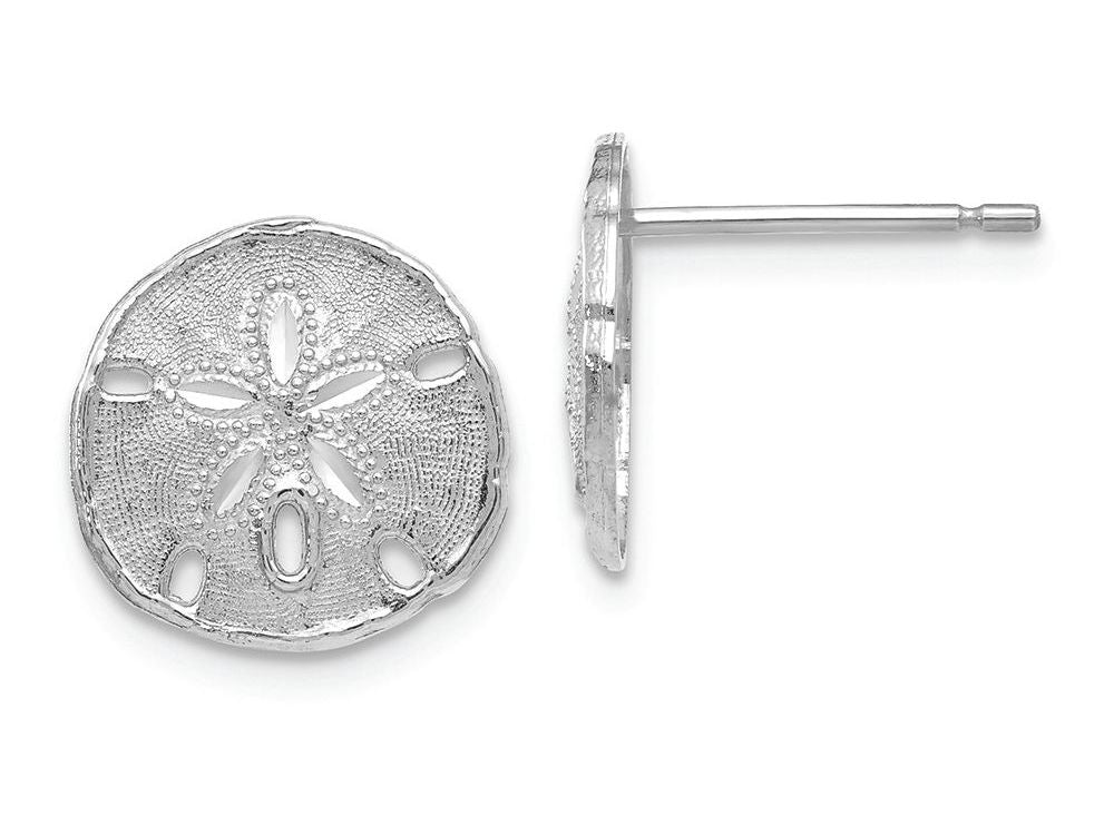 FJC Finejewelers 14k White Gold White Sand Dollarpost Earrings