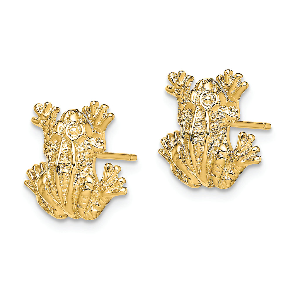 FJC Finejewelers 14k Yellow Gold Leap Frog Post Earrings