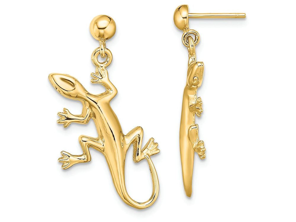 FJC Finejewelers 14k Yellow Gold Gecko Dangle Earrings