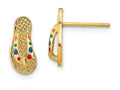 FJC Finejewelers 14k Yellow Gold Multi-color Enamel Single Flip-flop Post Earrings