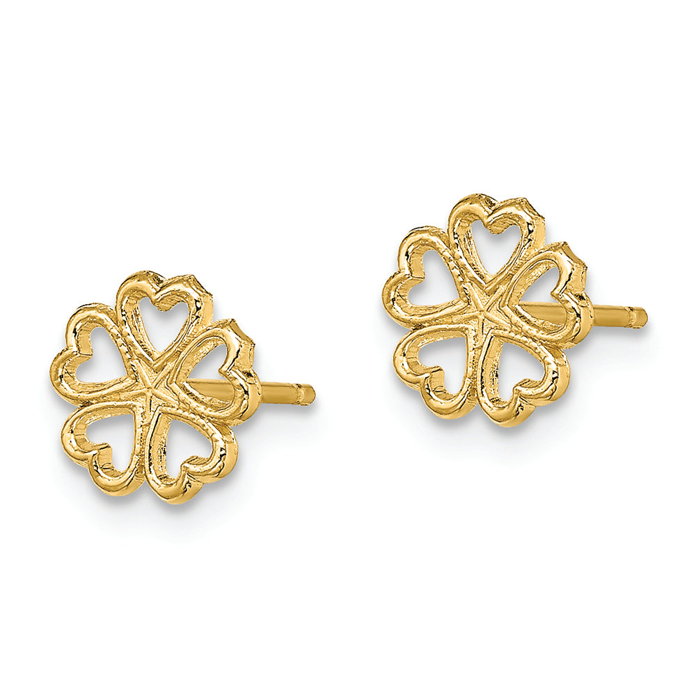 FJC Finejewelers 14k Yellow Gold Five Heart Circle Post Earrings