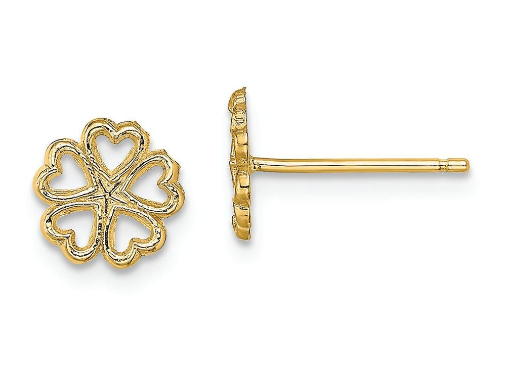 FJC Finejewelers 14k Yellow Gold Five Heart Circle Post Earrings