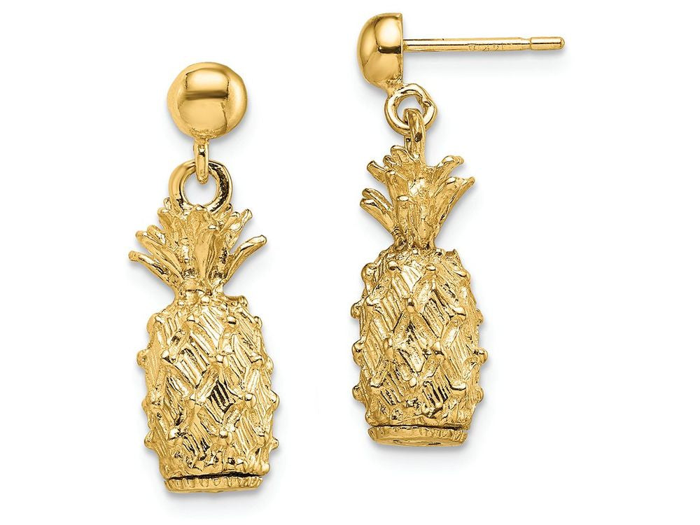 FJC Finejewelers 14k Yellow Gold 3d Pineapple Dangle Earrings
