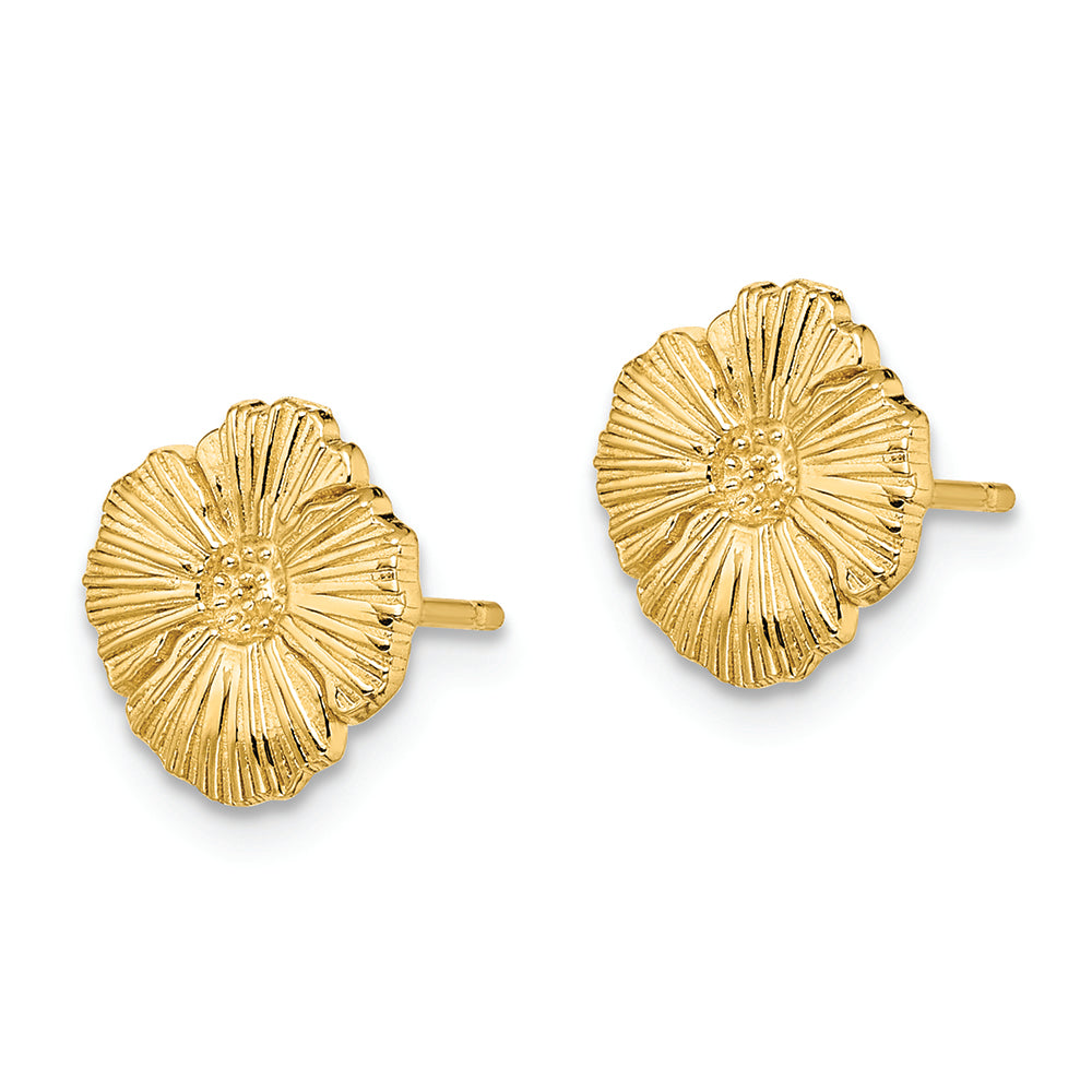 FJC Finejewelers 14k Yellow Gold Flower Post Earringsengraved