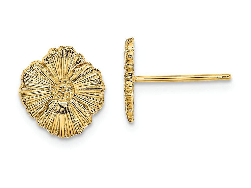 FJC Finejewelers 14k Yellow Gold Flower Post Earringsengraved