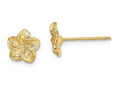 FJC Finejewelers 14k Yellow Gold Single Flower Post Earrings Plumeria