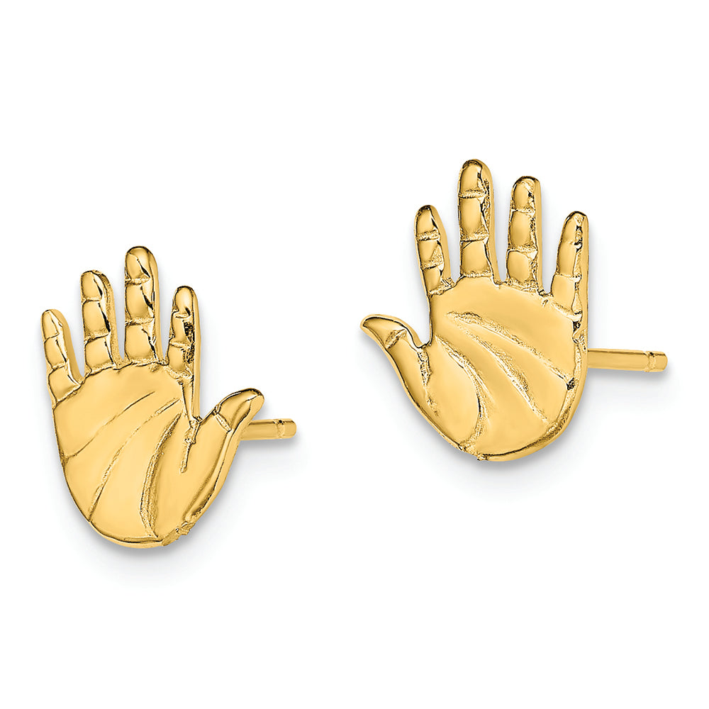 FJC Finejewelers 14k Yellow Gold Single Hand Print Post Earrings