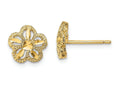 FJC Finejewelers 14k Yellow Gold Bright Cut Flower Post Earrings