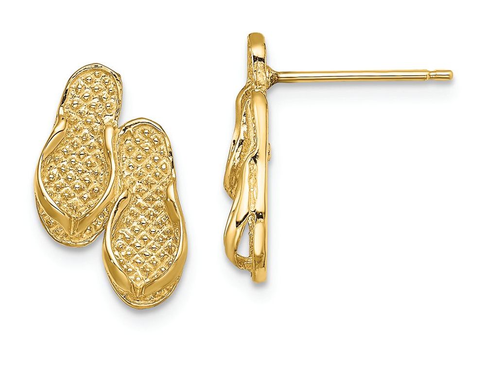 FJC Finejewelers 14k Yellow Gold Double Flip-flop Post Earrings