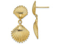 FJC Finejewelers 14k Yellow Gold Double Scallop Shell Dangle Earrings
