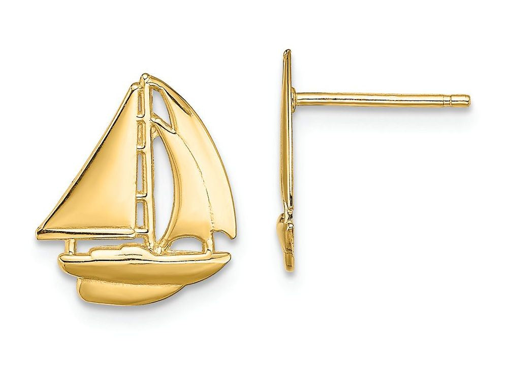 FJC Finejewelers 14k Yellow Gold Sailboat Post Earrings (small Version)