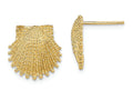 FJC Finejewelers 14k Yellow Gold Beaded Scallop Shell Post Earrings