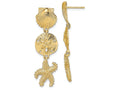 FJC Finejewelers 14k Yellow Gold Shell Sand Dollar Starfish Post Earrings
