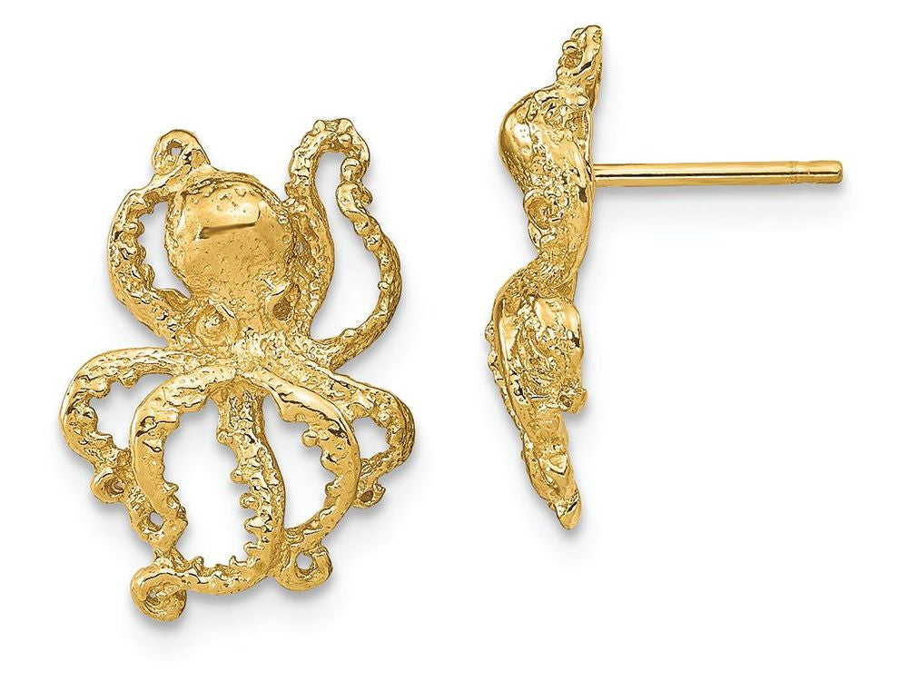 FJC Finejewelers 14k Yellow Gold Octopus Post Earrings