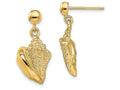 FJC Finejewelers 14k Yellow Gold Conch Shell Dangle Earrings