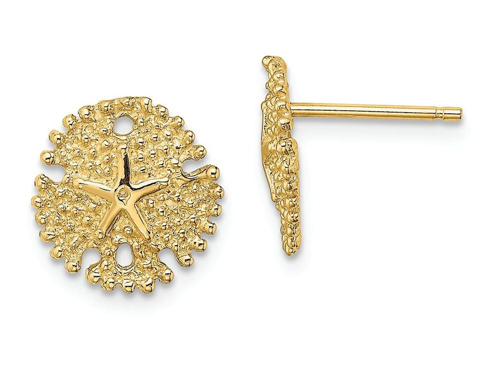 FJC Finejewelers 14k Yellow Gold Sand Dollar Textured Post Earrings
