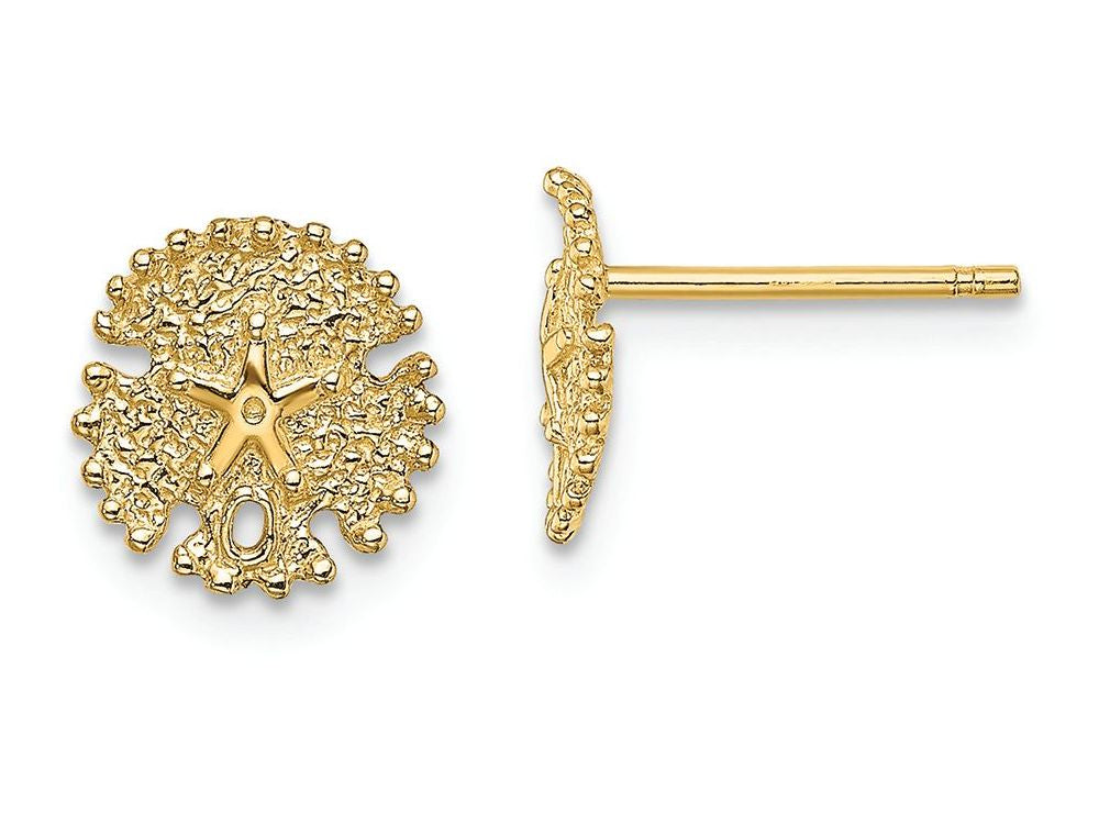 FJC Finejewelers 14k Yellow Gold Sand Dollar Textured Post Earrings