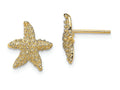 FJC Finejewelers 14k Yellow Gold Starfish Post Earringstextured