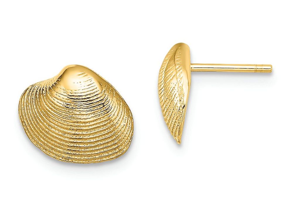FJC Finejewelers 14k Yellow Gold Clam Shell Post Earrings