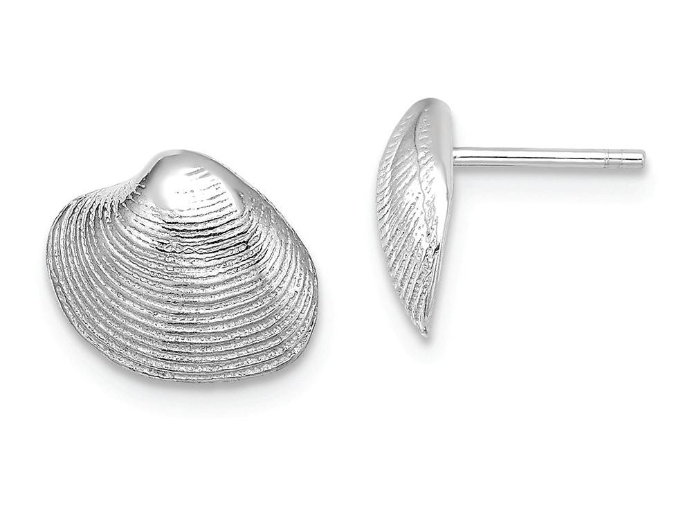 FJC Finejewelers 14k White Gold Clam Shell Post Earrings