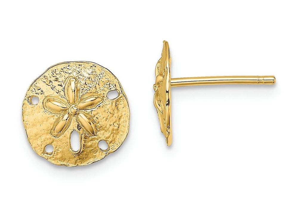 FJC Finejewelers 14k Yellow Gold Mini Sand Dollarpost Earrings