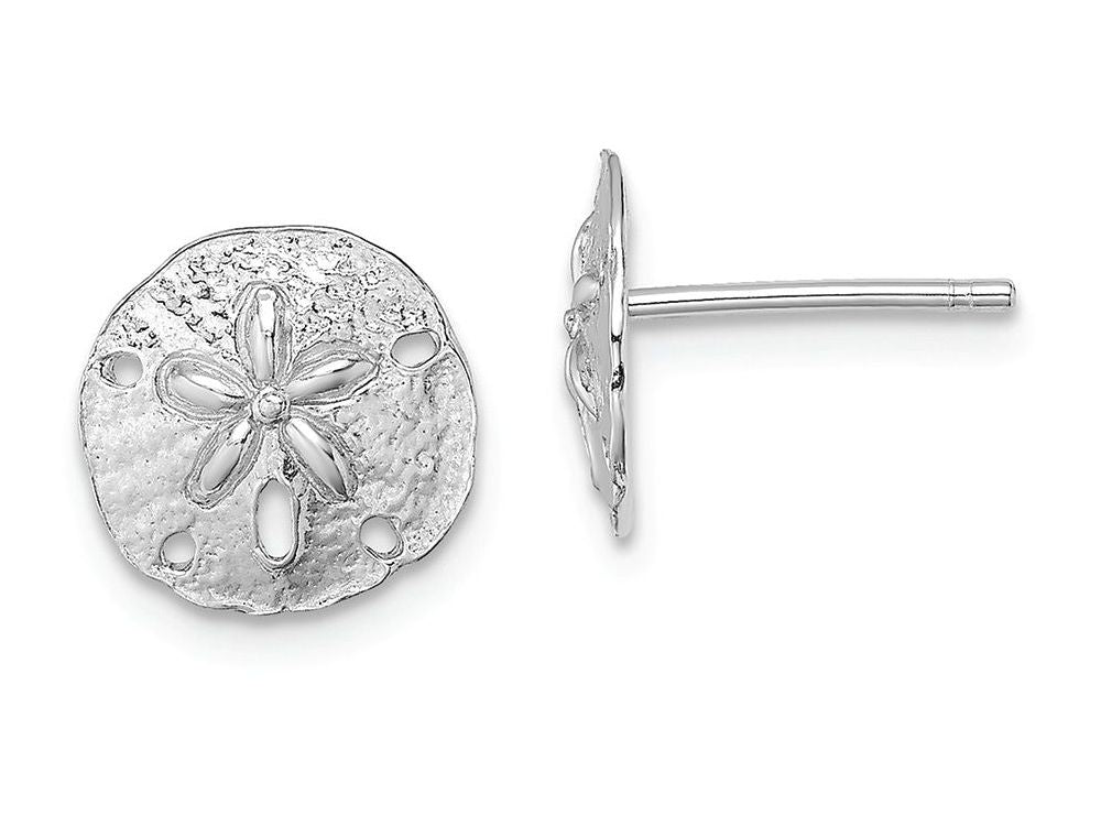FJC Finejewelers 14k White Gold White Mini Sand Dollarpost Earrings
