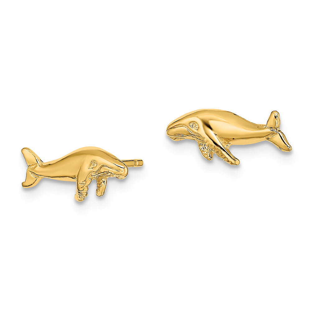 FJC Finejewelers 14k Yellow Gold Whale Post Earrings