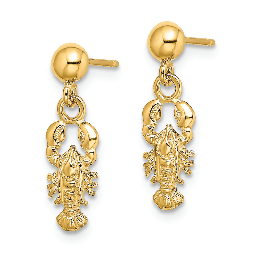 FJC Finejewelers 14k Yellow Gold Lobster Dangle Earrings with Ball Post