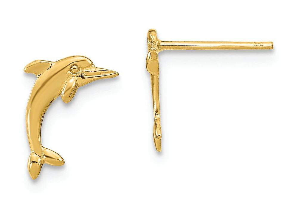 FJC Finejewelers 14k Yellow Gold Dolphin Post Earrings